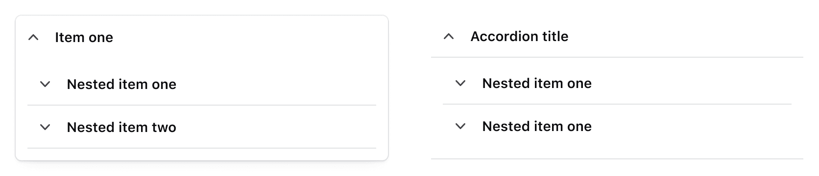 Example of a flush Accordion nested inside of a card within another flush Accordion